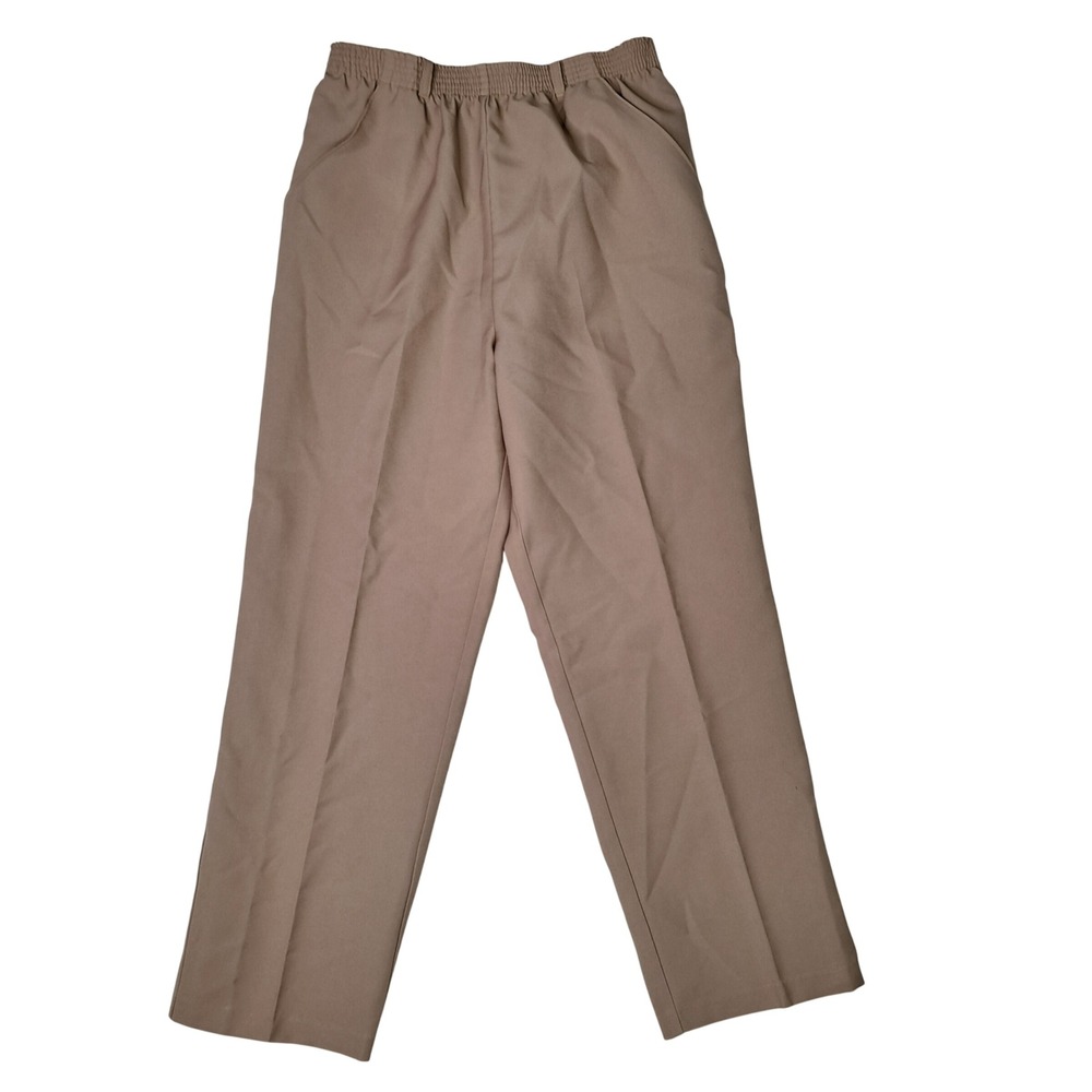 Carriage Court Pants Womens 10 Short Tan Pull On Elastic Waist‎ Pockets Straight